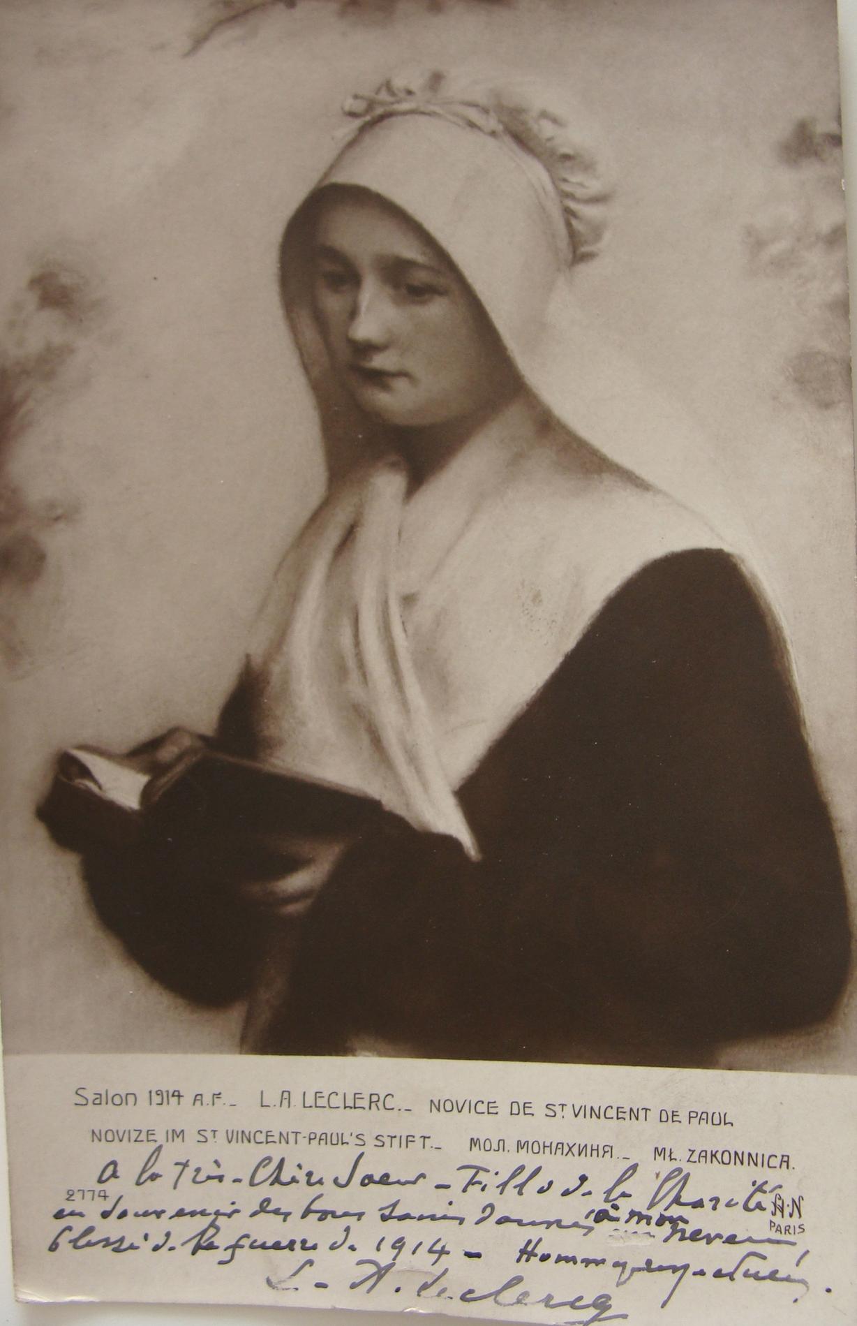 Photo dédicacée - Novice de Saint Vincent de Paul
